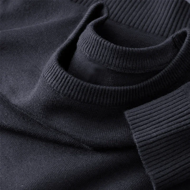 Men's Long Sleeve Knit Pullover Sweater Classic Crewneck Sweater Soft Casual Sweaters Lightweight Solid Color Sweater Men thumbnail 5
