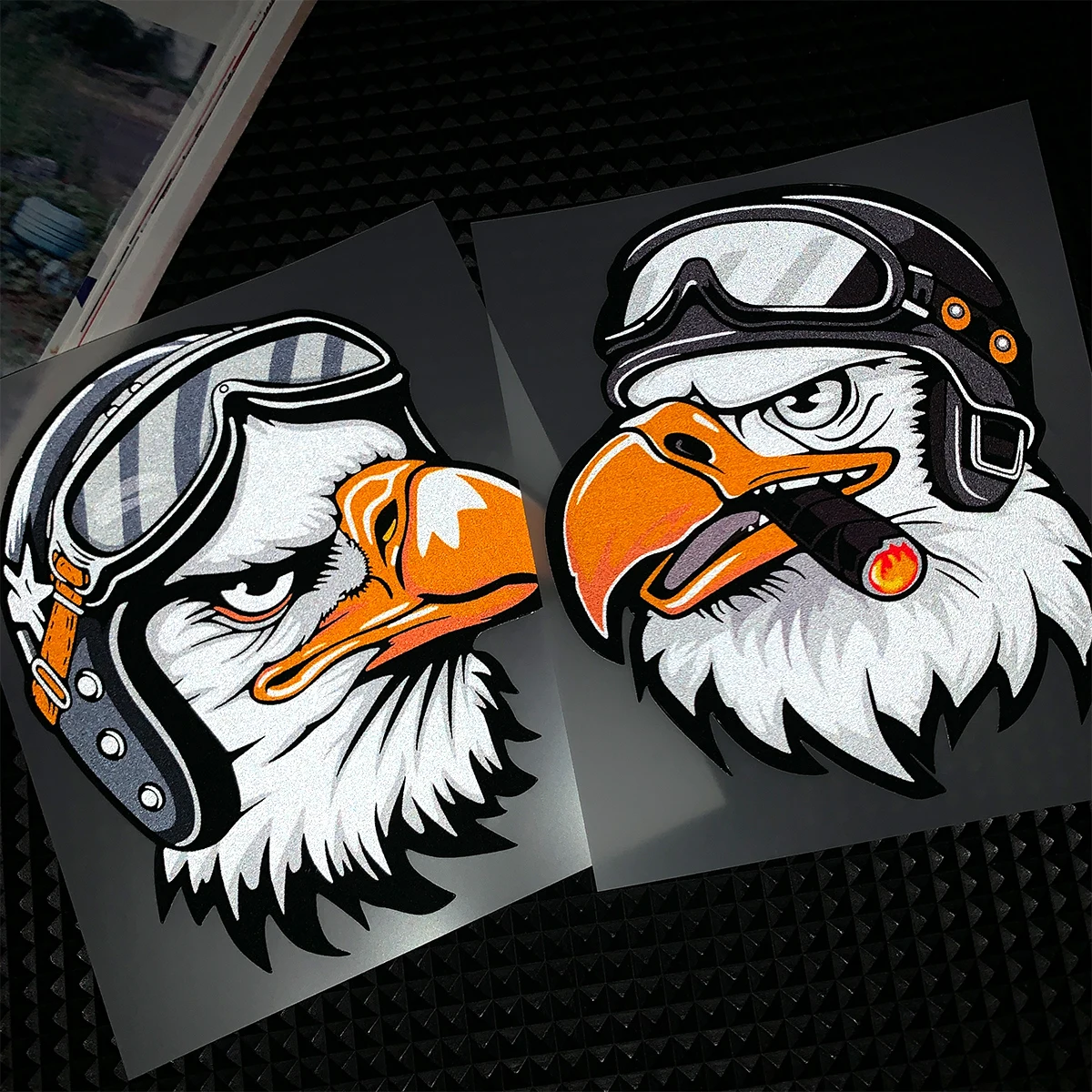 Retro Cat Knight Reflective Stickers Motorcycle Scooter Moto Body Windshield Helmet Vinyl Decals Accessories For Harley Vespa thumbnail 2