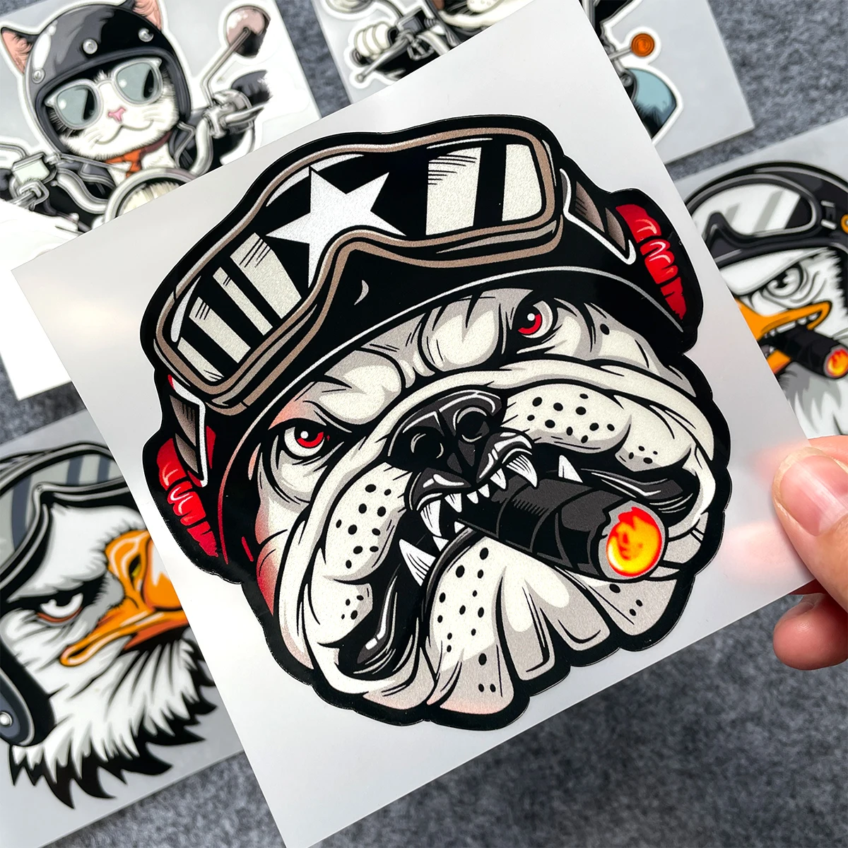 Retro Cat Knight Reflective Stickers Motorcycle Scooter Moto Body Windshield Helmet Vinyl Decals Accessories For Harley Vespa thumbnail 4