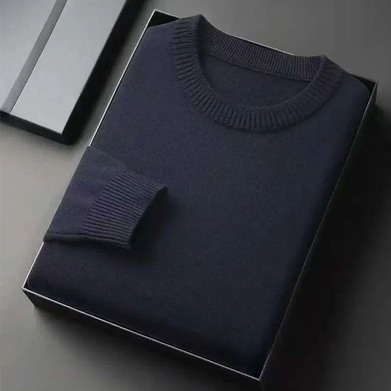 Men's Classic Crewneck Knit Pullover Sweater Long Sleeve Soft Casual Lightweight Solid Color Softwear for Men thumbnail 5