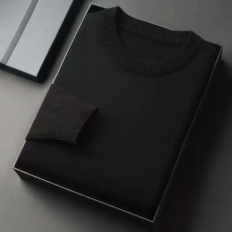 Men's Classic Crewneck Knit Pullover Sweater Long Sleeve Soft Casual Lightweight Solid Color Softwear for Men thumbnail 4