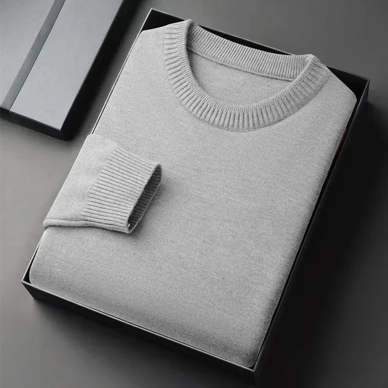 Men's Classic Crewneck Knit Pullover Sweater Long Sleeve Soft Casual Lightweight Solid Color Softwear for Men thumbnail 3