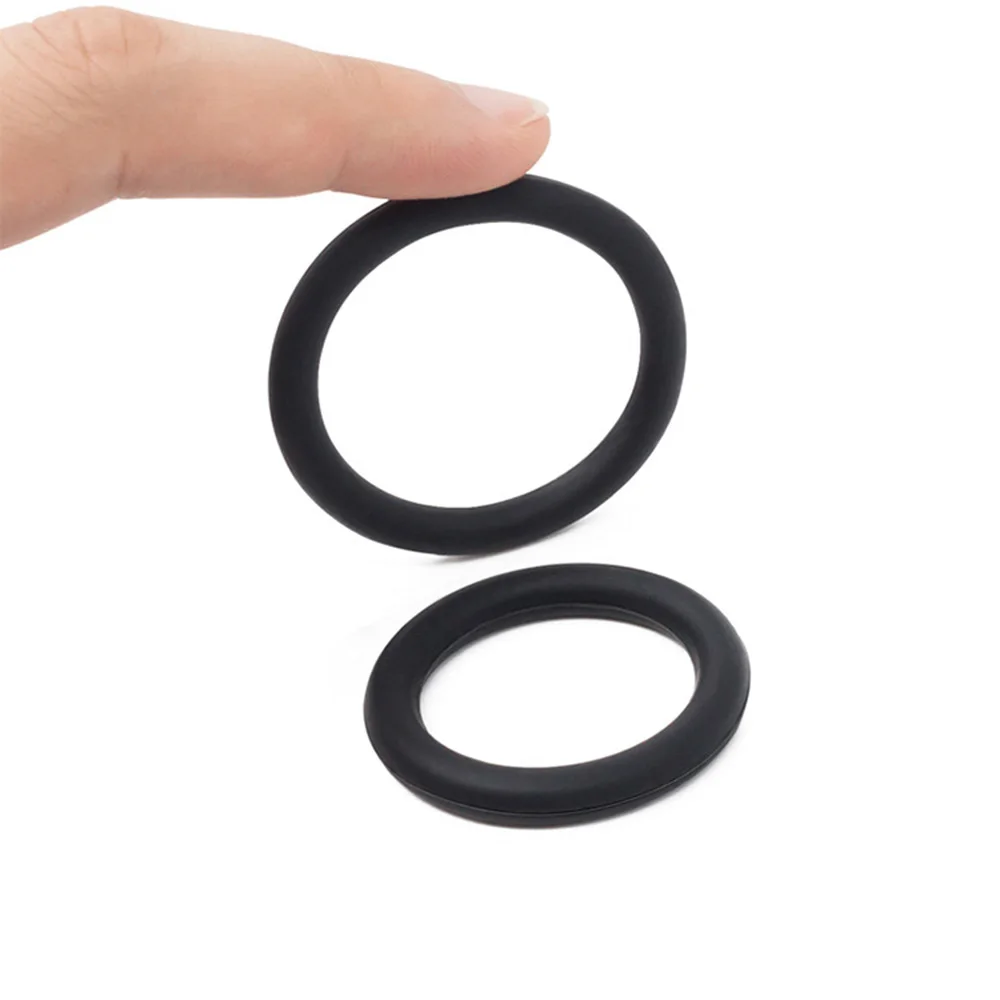 Penis Cock Ring Set Silicone Adult Sex Toy Black For Men 3pcs/set Durable thumbnail 6