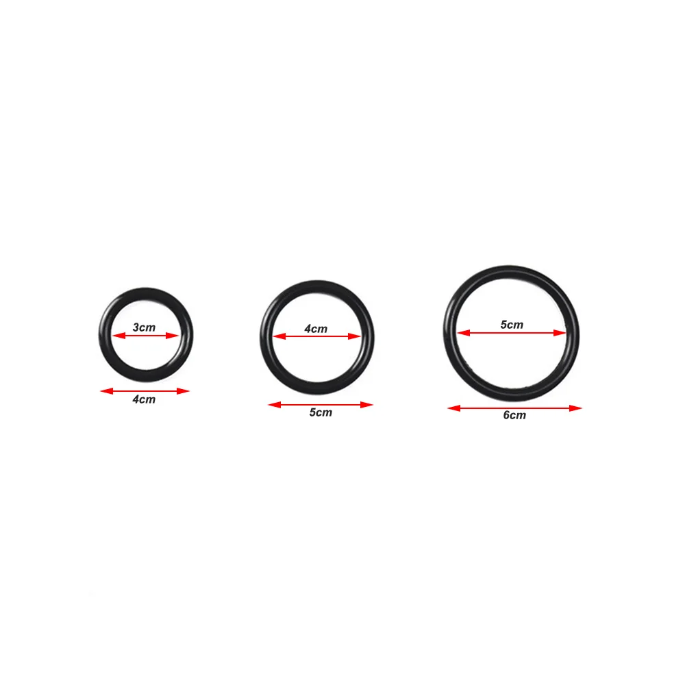 Penis Cock Ring Set Silicone Adult Sex Toy Black For Men 3pcs/set Durable thumbnail 2