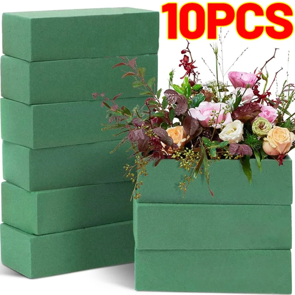 10/1PCS Flower Moisturizing Sponge Block Absorbent Floral Foam Bricks Cuttable Dry Wet Florist Sponge Bricks Wedding Party Decor
