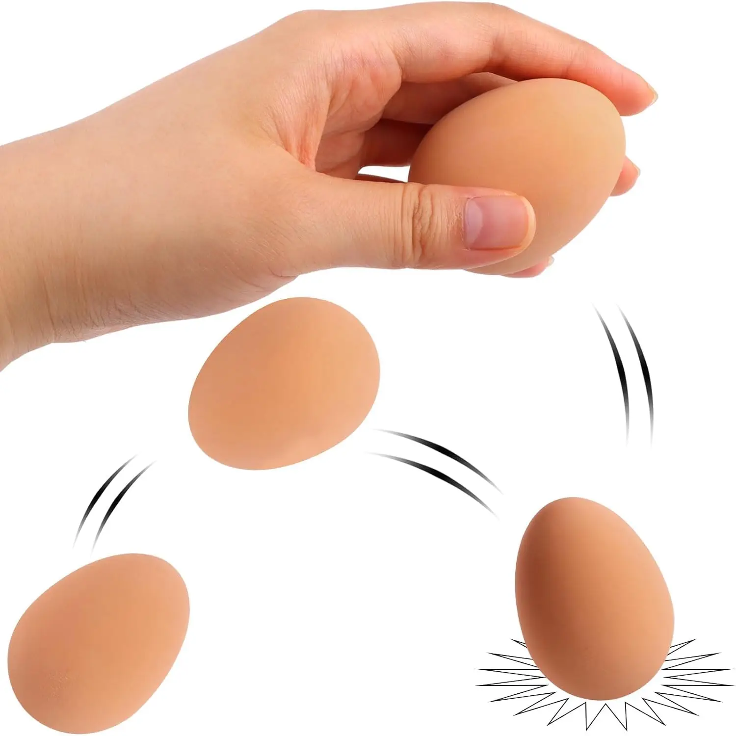 Bouncing Egg Rubber Bouncing Ball Egg-Shaped Prank Joke Toy Magic Show Prop Gift for Kids Adult Party Stage Bag Stocking Filler thumbnail 2