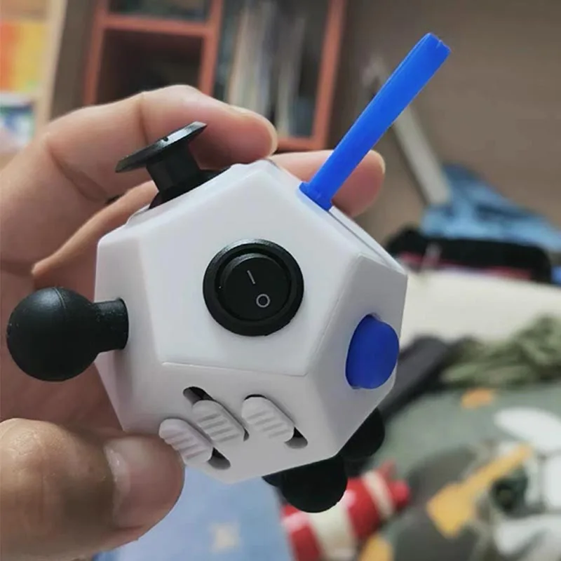 Fidget Cube EDC Anti Stress Relief Toys Anxiety Antistress Sensory Fidgeting Dice Toy For Kids Adults Autism ADHD Focus 12 Sides thumbnail 2