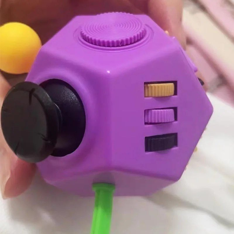 Fidget Cube EDC Anti Stress Relief Toys Anxiety Antistress Sensory Fidgeting Dice Toy For Kids Adults Autism ADHD Focus 12 Sides thumbnail 4