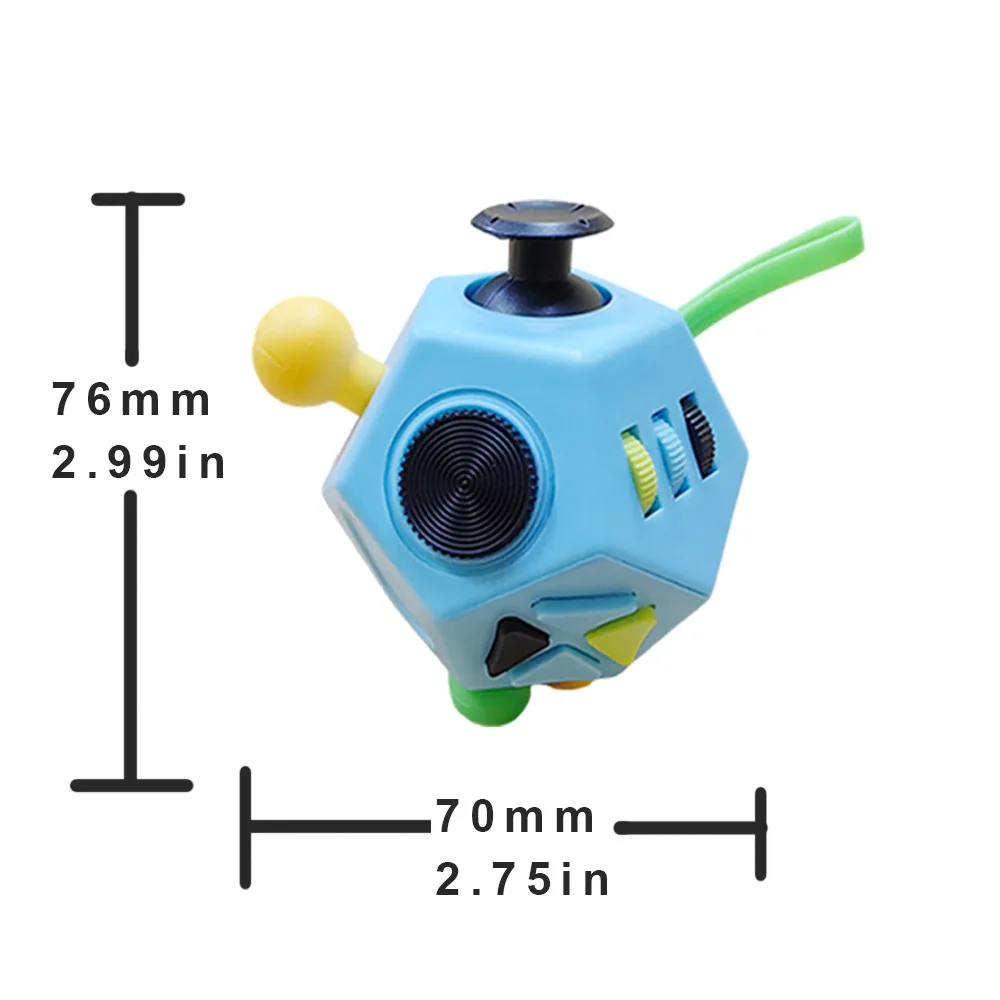 Fidget Cube EDC Anti Stress Relief Toys Anxiety Antistress Sensory Fidgeting Dice Toy For Kids Adults Autism ADHD Focus 12 Sides thumbnail 5