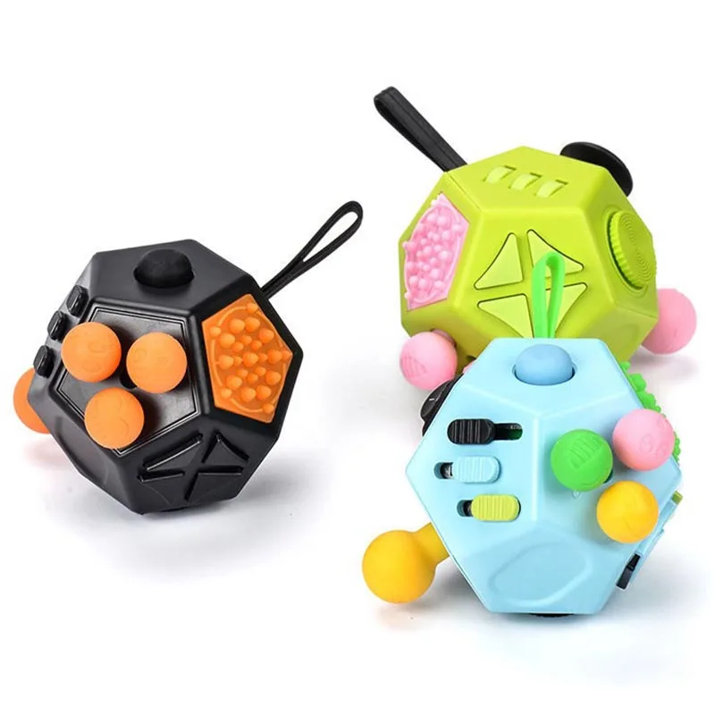 Fidget Cube EDC Anti Stress Relief Toys Anxiety Antistress Sensory Fidgeting Dice Toy For Kids Adults Autism ADHD Focus 12 Sides thumbnail 6