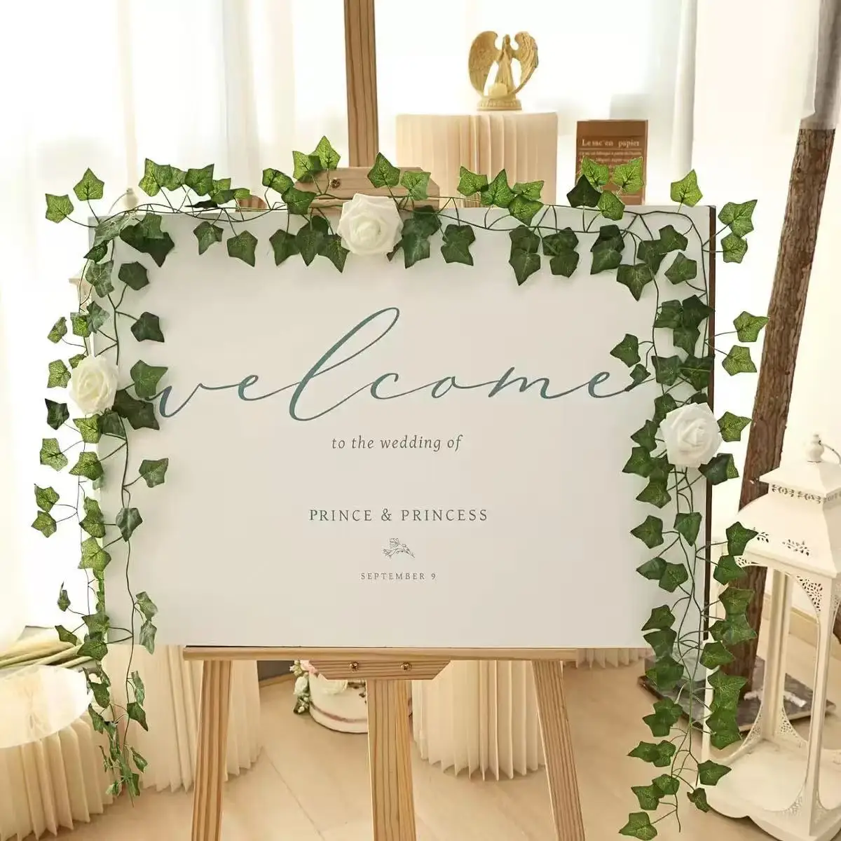 2.1M Green Ivy Leaf Hanging Vine Artificial Garland Silk Wall Plant Home Garden Decoration Wedding Party DIY Fake Wreath Leaves thumbnail 4