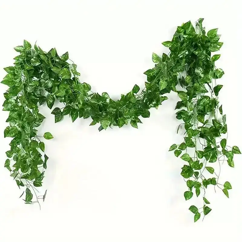 2.1M Green Ivy Leaf Hanging Vine Artificial Garland Silk Wall Plant Home Garden Decoration Wedding Party DIY Fake Wreath Leaves thumbnail 6