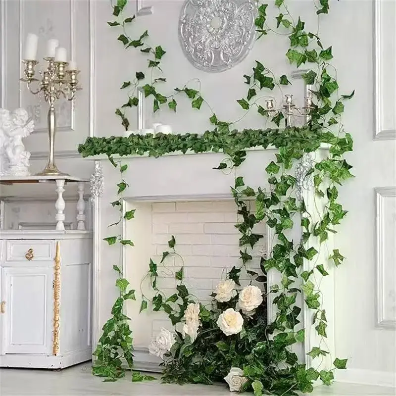 2.1M Green Ivy Leaf Hanging Vine Artificial Garland Silk Wall Plant Home Garden Decoration Wedding Party DIY Fake Wreath Leaves thumbnail 3