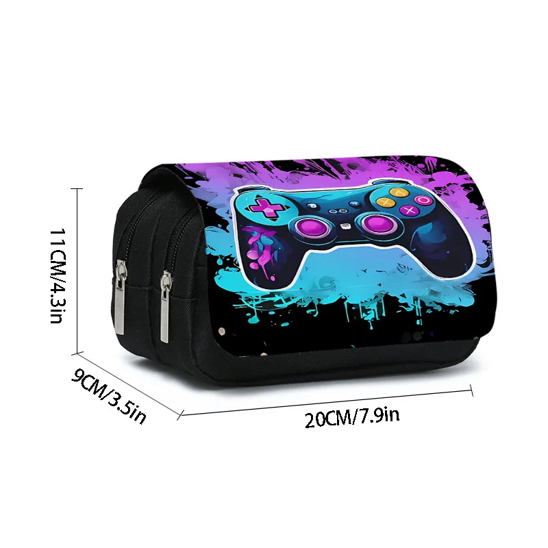 Game Controller Double Layered Flip Pen Case for Boy and Girls Best Gifts 2D Cartoon School Supplies Pencil Case for Children thumbnail 2