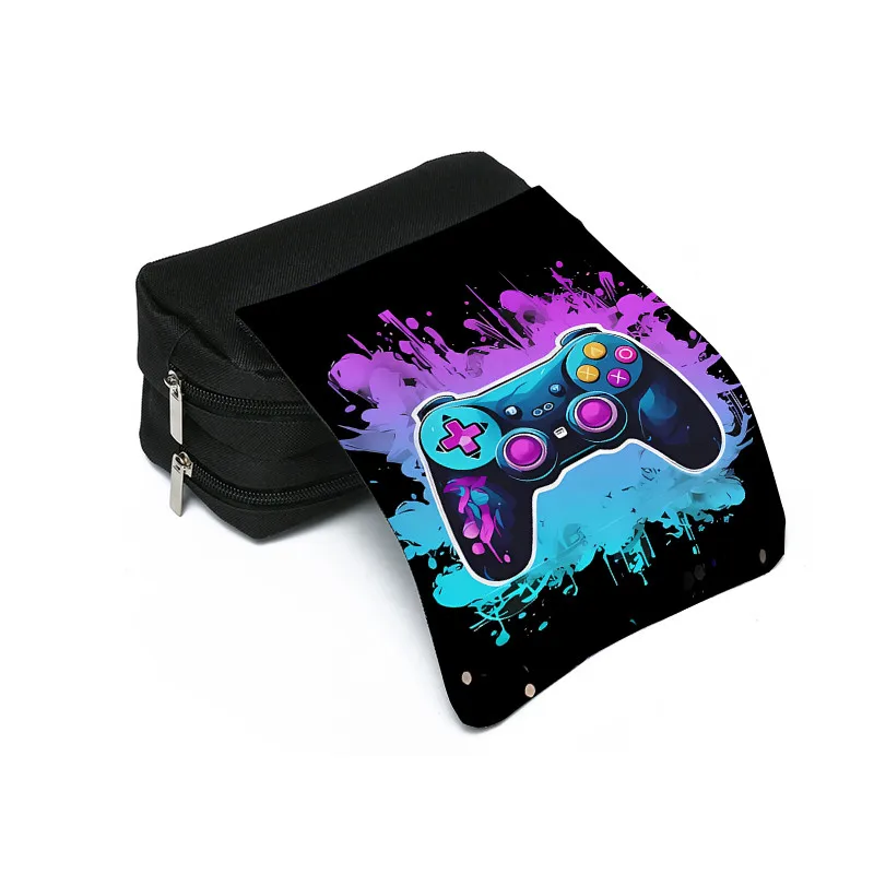 Game Controller Double Layered Flip Pen Case for Boy and Girls Best Gifts 2D Cartoon School Supplies Pencil Case for Children thumbnail 4