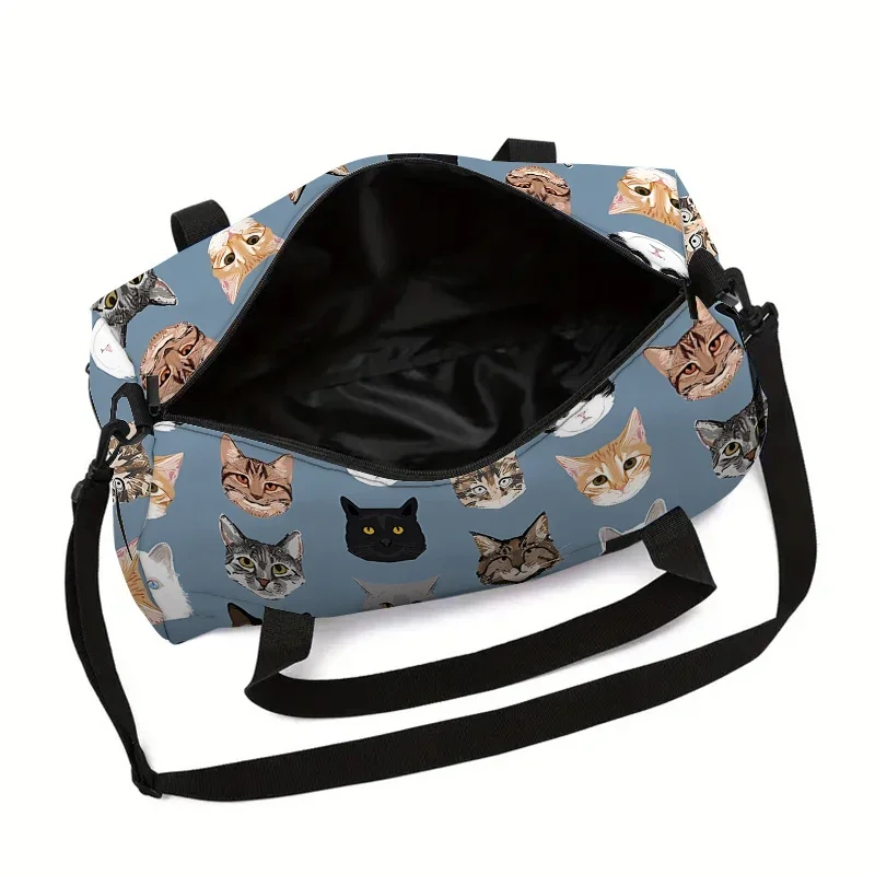 Cartoon Cat Head Large Capacity Luggage Bag  for Boy and Girls Best Gifts 2D Flat Cartoon Travel Duffels Hand Bag for Children thumbnail 4
