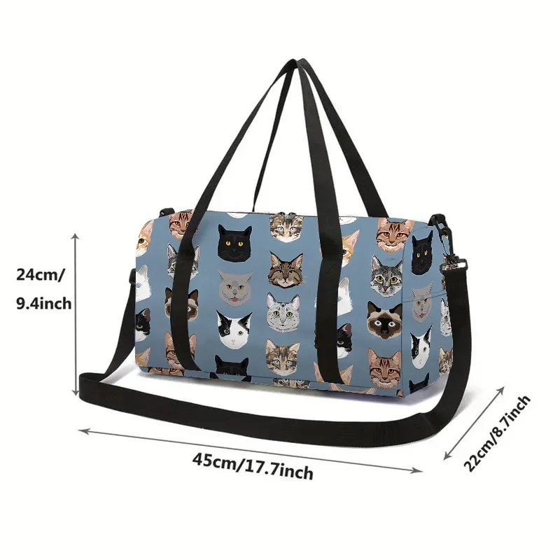 Cartoon Cat Head Large Capacity Luggage Bag  for Boy and Girls Best Gifts 2D Flat Cartoon Travel Duffels Hand Bag for Children thumbnail 2