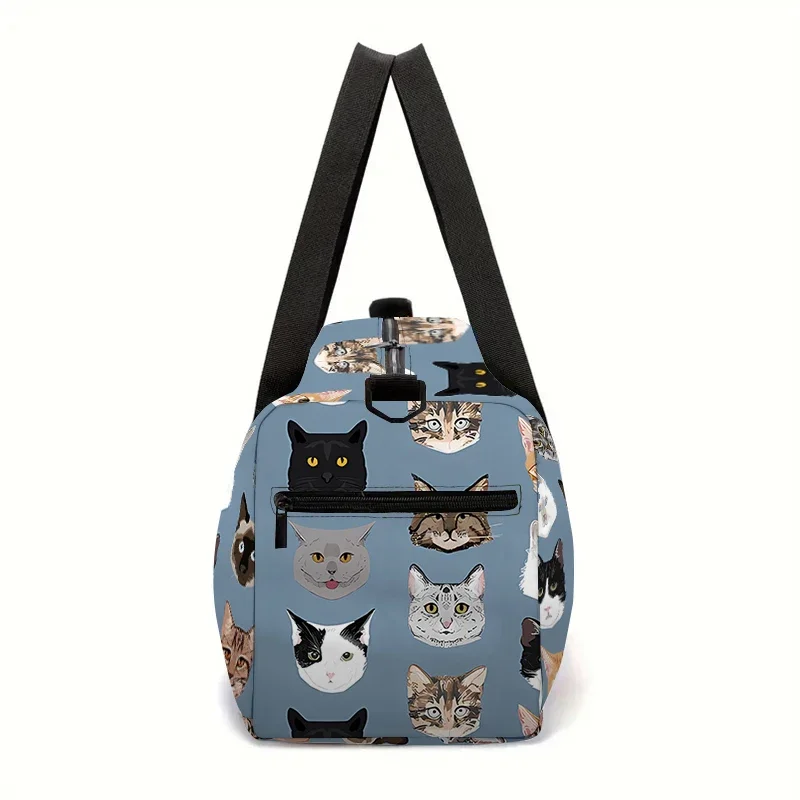 Cartoon Cat Head Large Capacity Luggage Bag  for Boy and Girls Best Gifts 2D Flat Cartoon Travel Duffels Hand Bag for Children thumbnail 3
