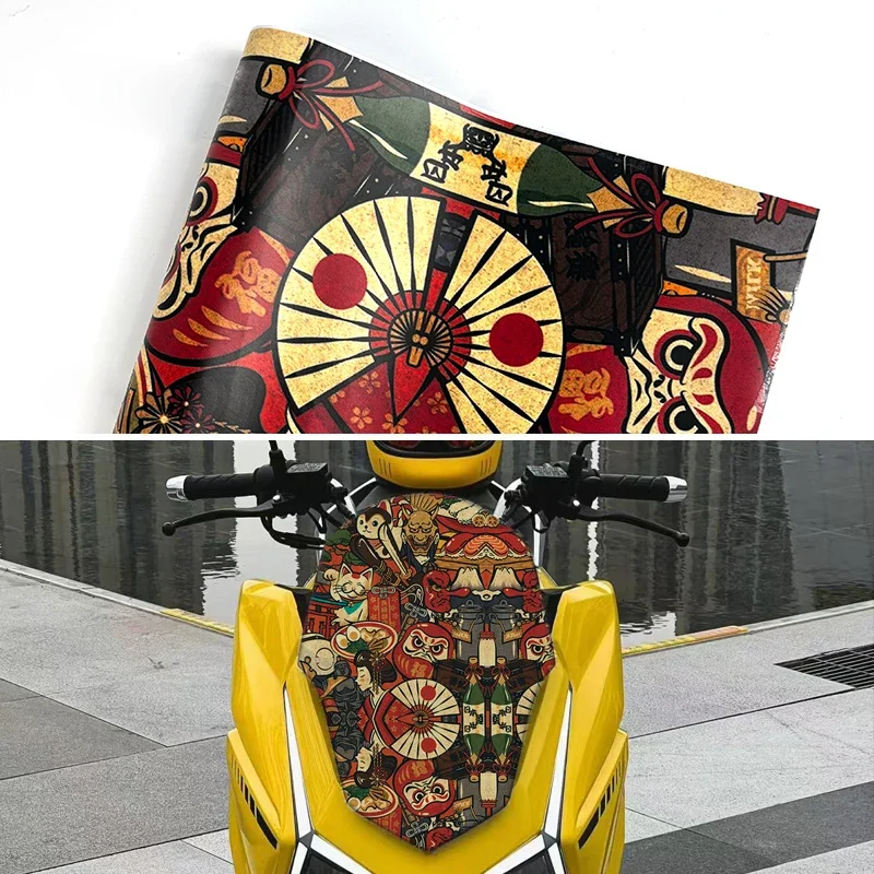 JDM Graffiti Painting Car Film Wrap Waterproof Modification Protective Stickers for Auto Bicycle Motorcycle Skateboard Universal thumbnail 3