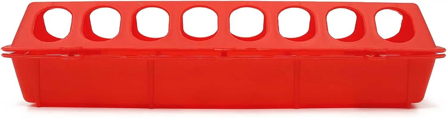 30cm Poultry Bird Feeder Double Row 16 Holes Ground Feeder Plastic Clamshell Feeding Bucket Chicken Farm Breeding Supplies thumbnail 6