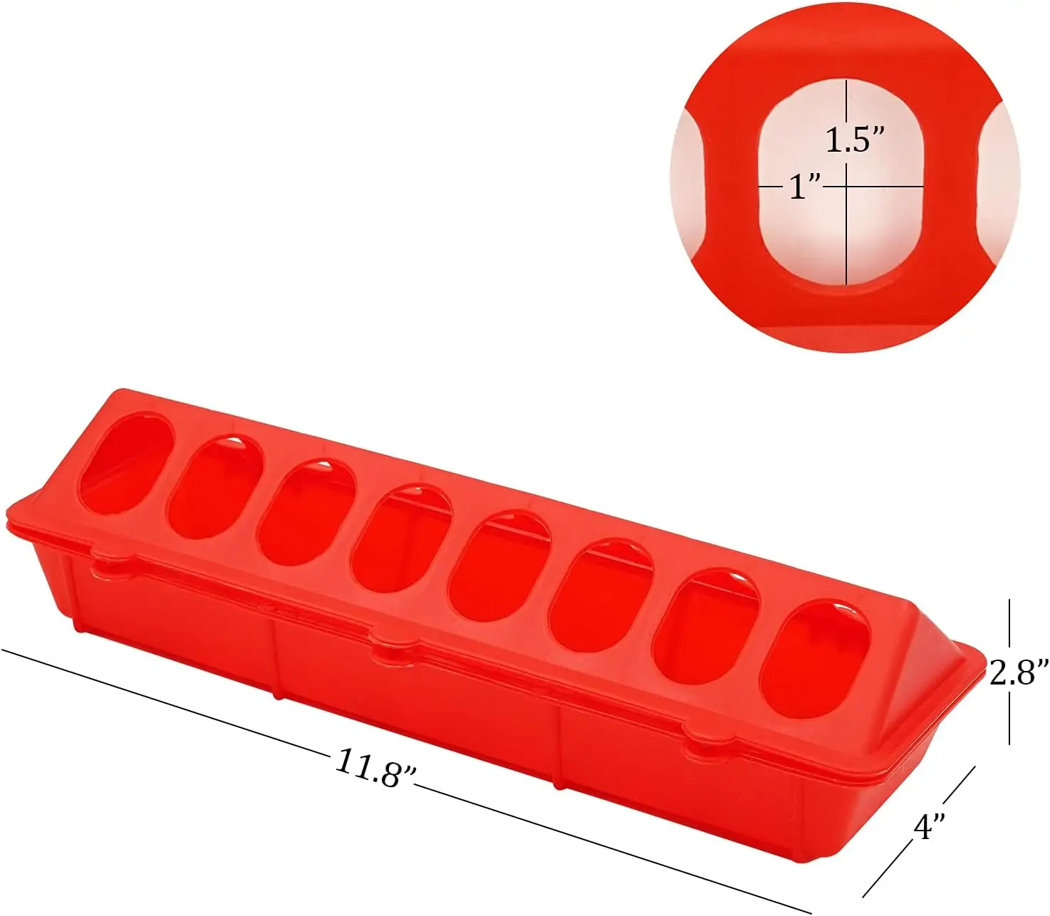 30cm Poultry Bird Feeder Double Row 16 Holes Ground Feeder Plastic Clamshell Feeding Bucket Chicken Farm Breeding Supplies thumbnail 2
