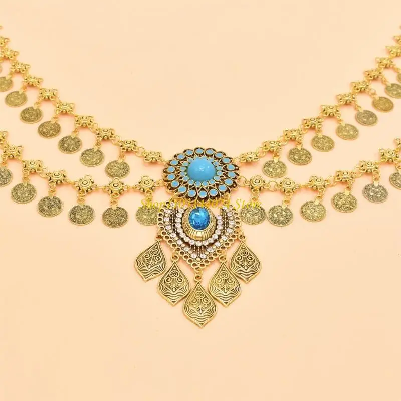 N5KE Retro Chain Belt Multi Layer Waist Chain with Coin and Fringe Designing for Belly Dance Costumes and Party Outfits thumbnail 3