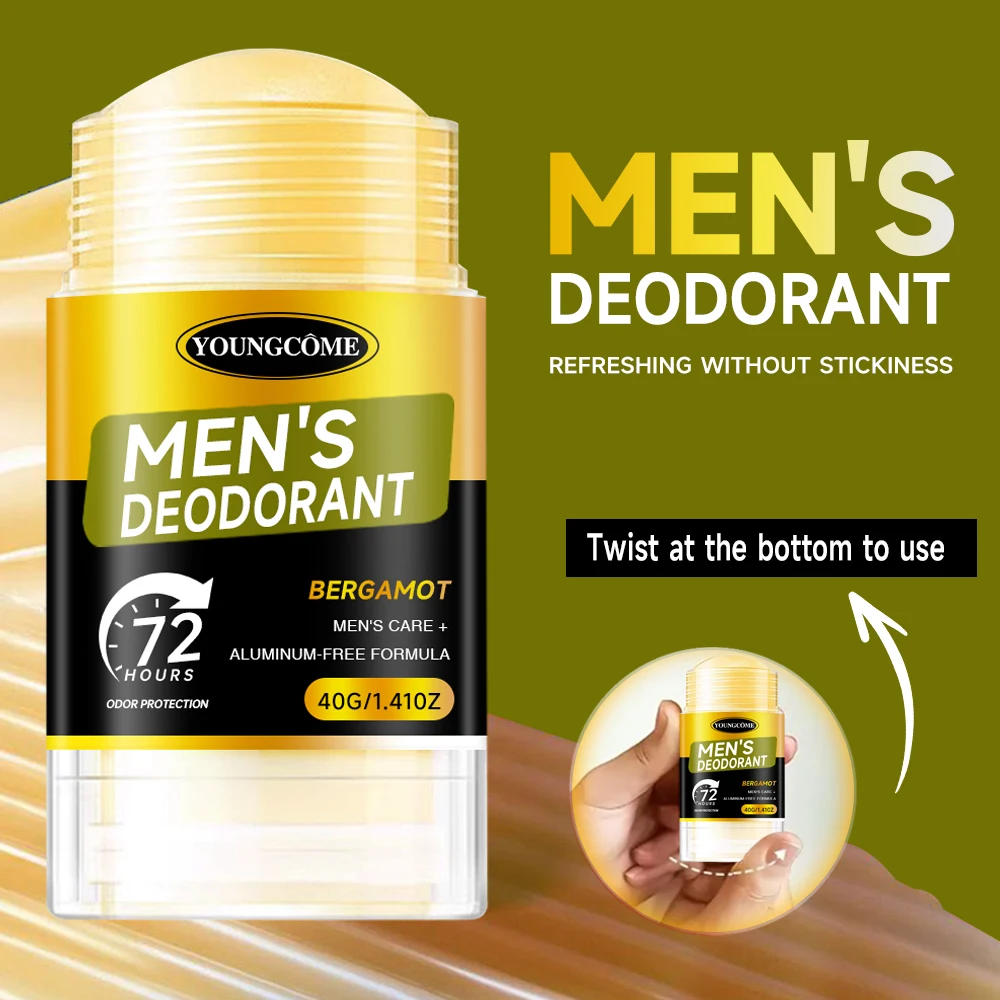 Men Sandalwood Deodorant Stick Anti Sweating Keep Drying Lasting Fragrance Remove Armpit Odor Underarm Refresh Sticks 1/2/4set thumbnail 2