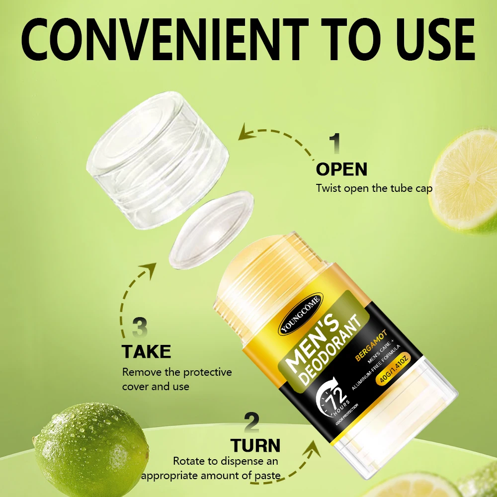 Men Sandalwood Deodorant Stick Anti Sweating Keep Drying Lasting Fragrance Remove Armpit Odor Underarm Refresh Sticks 1/2/4set thumbnail 4