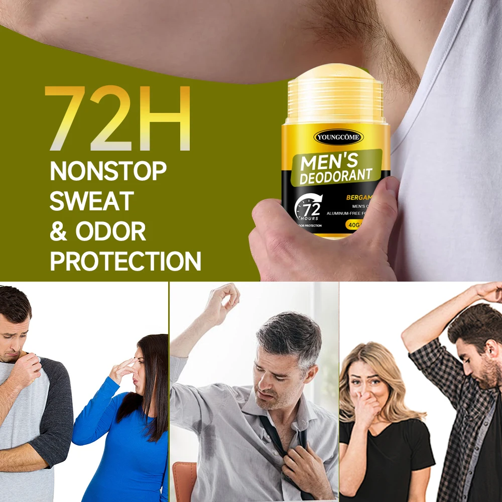 Men Sandalwood Deodorant Stick Anti Sweating Keep Drying Lasting Fragrance Remove Armpit Odor Underarm Refresh Sticks 1/2/4set thumbnail 5