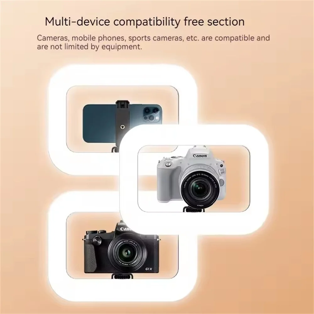 Roreta Handheld Ring LED Rechargeable Portable Mobile Phone Live Broadcast Photography Desktop Rabbit Cage Selfie fill Light thumbnail 3