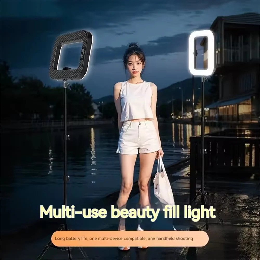 Roreta Handheld Ring LED Rechargeable Portable Mobile Phone Live Broadcast Photography Desktop Rabbit Cage Selfie fill Light thumbnail 5