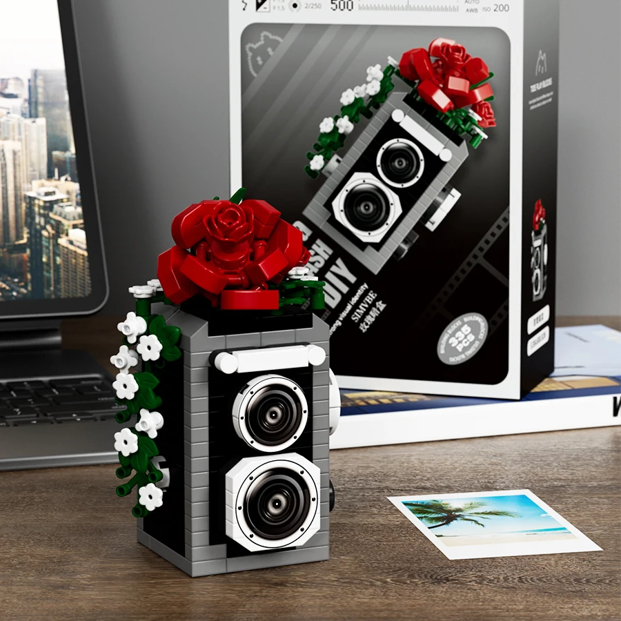Creative Camera&Flowers Building Blocks DIY Toys Small Particle Bricks Assembly Puzzle Toys For Kids Gifts Sets thumbnail 5