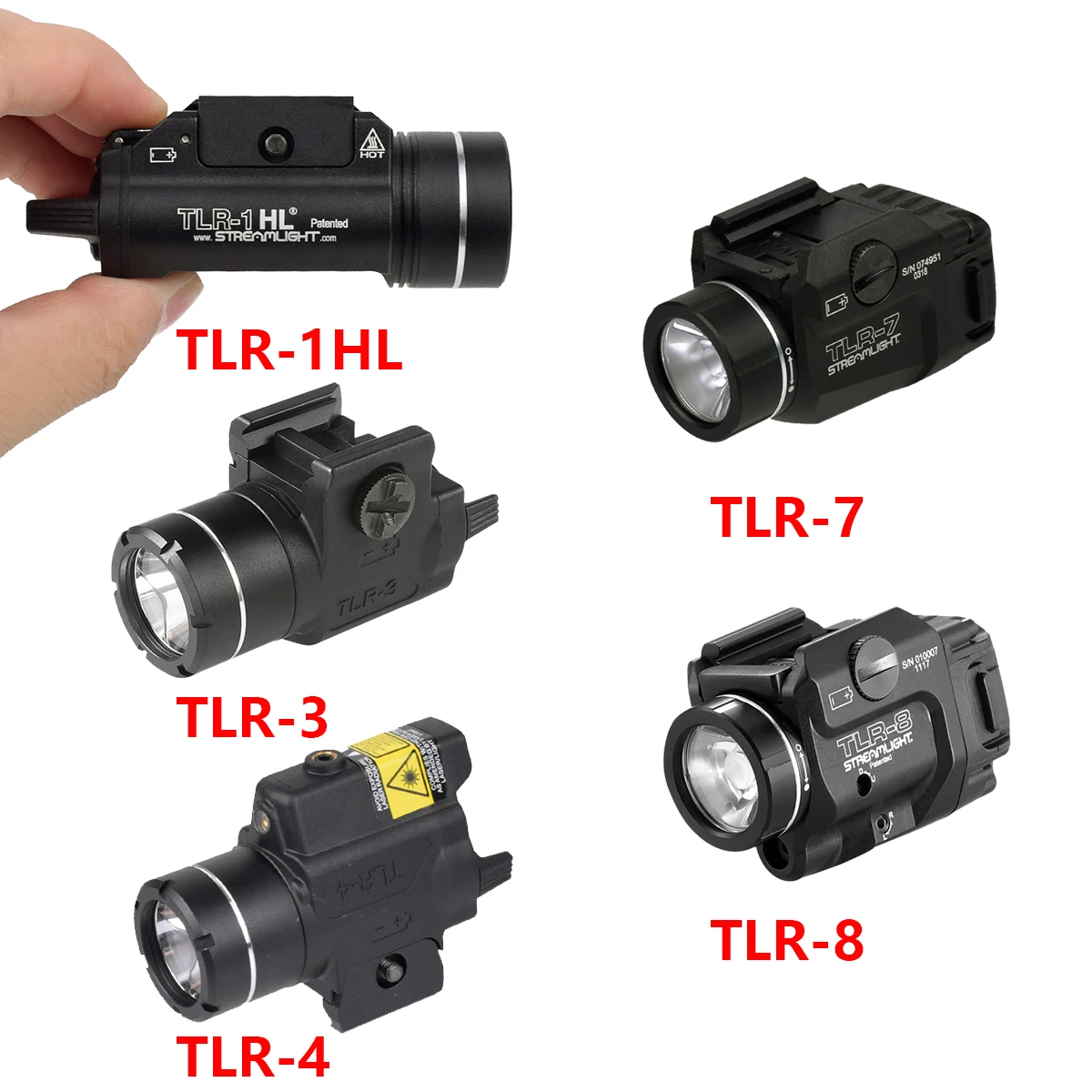 Streamlight TLR-1 TLR-1HL TLR-3 TLR-4 TLR-7 TLR-8 TLR Tactical Scout Light Flashlight Hunting Spotlight Outdoor Lamp Torch