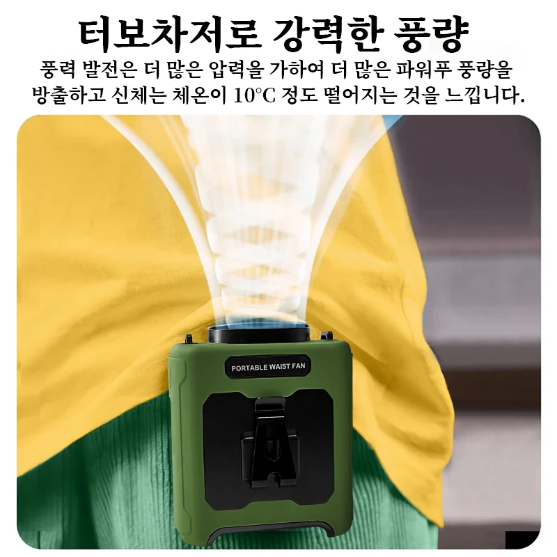 20000mAh Waist Fan Wearable Waist Fan 5-Speed Lightweight 40H Outdoor Hands-Free Cooling Work Site Travel Ooutdoor Long-Distance thumbnail 3
