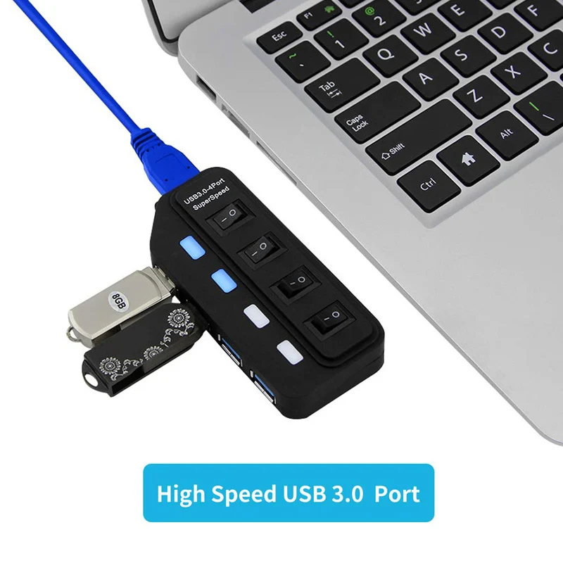 Switch Extension Hub 4-port USB 3.0 Hub Computer USB Extension Hub One Drag Four USB3.0 Splitter PC Laptop Desktop thumbnail 2