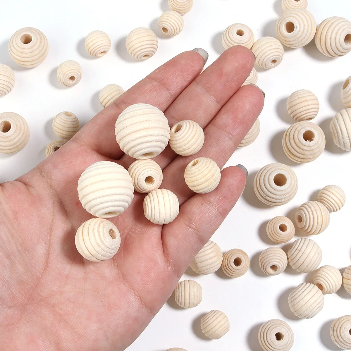 10-100pcs 6-30mm Natural Wood Beads Round Unfinished Wooden Balls for DIY Crafts Kids Arts Toy Home Decoration Handmade Supplies thumbnail 5