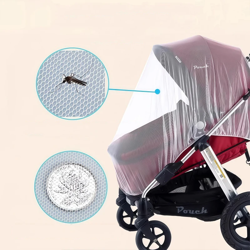 Universal Baby Stroller Mosquito Net Summer Pram Fly Insect Mesh Baby Net Infants Protection Mesh Cover Stroller Accessories thumbnail 4