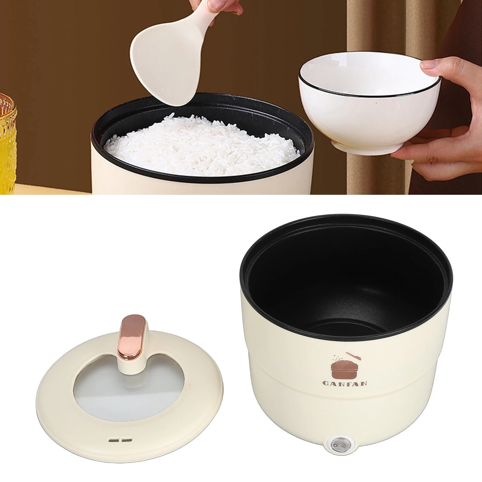 Electric Rice Cooker Multifunctional 1.8L Double Layers Anti Scald Anti Stick Electric Cooking Pot for Noodles Soup Stewing thumbnail 3
