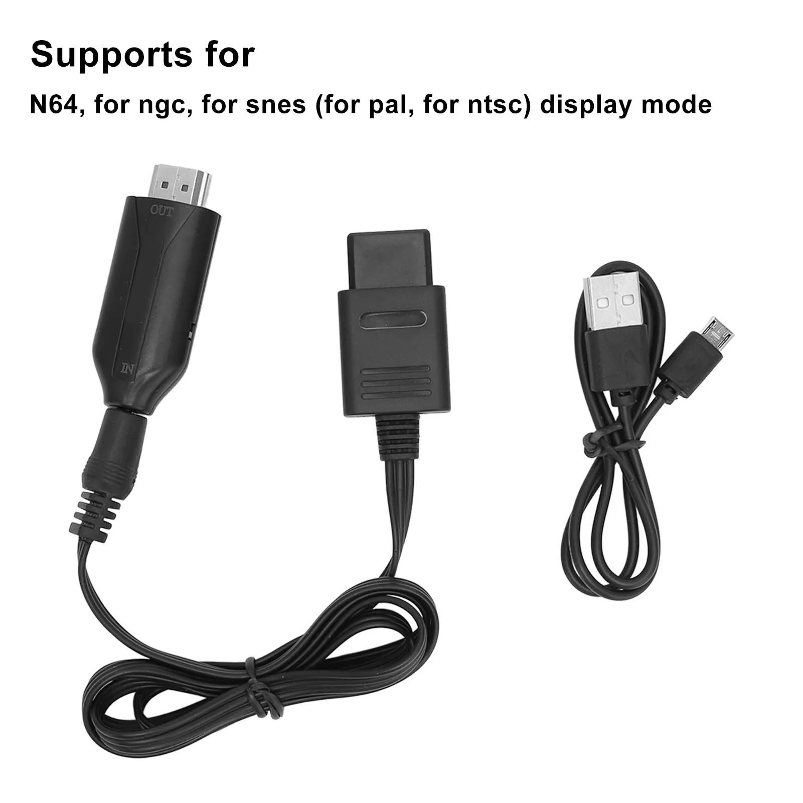 N64 SNES NGC to HDMI Converter 3 Display Modes 1080P Plug Play HD Video Adapter with Power Cord for Game Console TV thumbnail 4