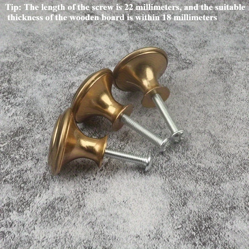 8pcs Golden Simple Cabinet Drawer Single Hole Pull Handle, Cabinet Wardrobe Door Round Furniture Small Handle thumbnail 6