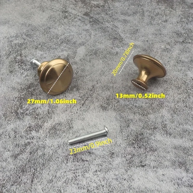 8pcs Golden Simple Cabinet Drawer Single Hole Pull Handle, Cabinet Wardrobe Door Round Furniture Small Handle thumbnail 3