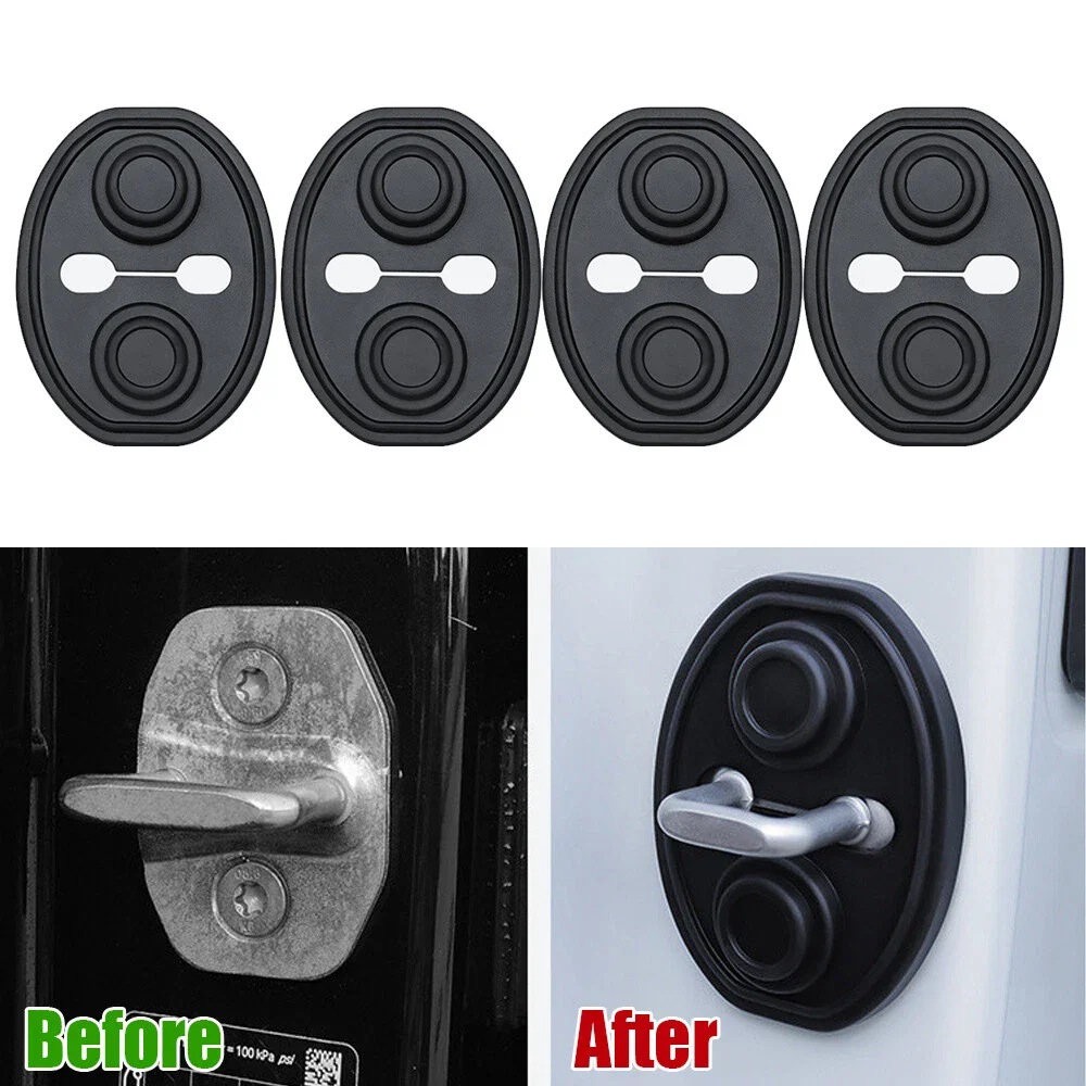 Upgrade Car Door Closing Shockproof Silicone Cushion Mute Shock Absorber Protective Covers Car Door Latch Accessories thumbnail 3