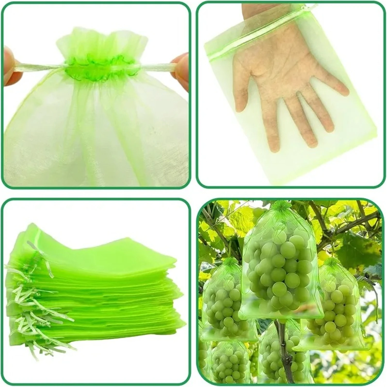 10-200Pcs Fruit Protection Netting Bags Plant Grow Bags Garden Anti-Bird Mesh Bag Vegetable Strawberry Grape Cover Garden Tools thumbnail 6