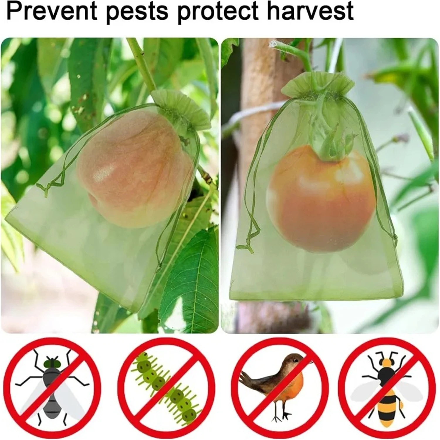 10-200Pcs Fruit Protection Netting Bags Plant Grow Bags Garden Anti-Bird Mesh Bag Vegetable Strawberry Grape Cover Garden Tools thumbnail 5
