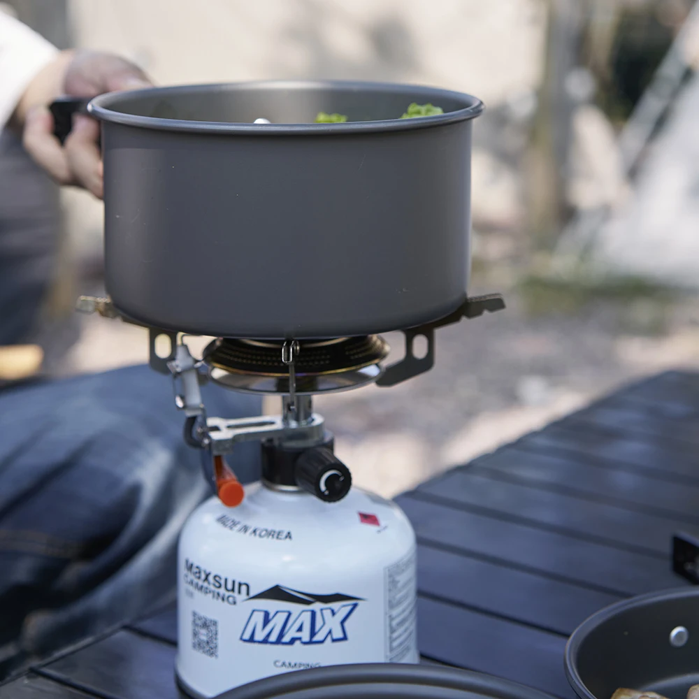 Pandatour Camping Cooking Aluminum Outdoor Travel Tableware Non-Stick Pots Assorted Folding Tourism Cooker Cookware Equipment thumbnail 4