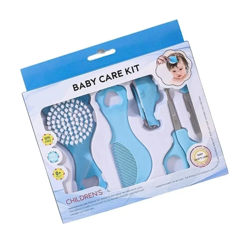 Design Gentle Hair Bristle Soft Infant Comb 5 Piece Grooming Set Cartoon Brush Safe Baby Care Essential Kit thumbnail 2