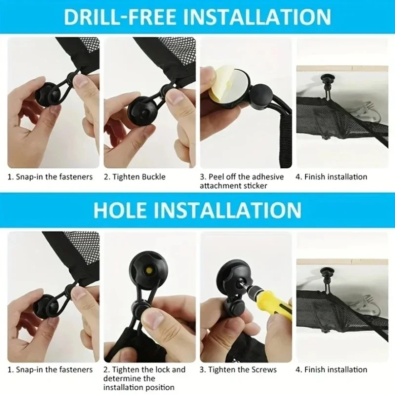 8 Hole Socket Network Pocket Under Desk Cable Management Net Under Table Cord Management Mesh Organizer Flexible Wire Hiders thumbnail 6