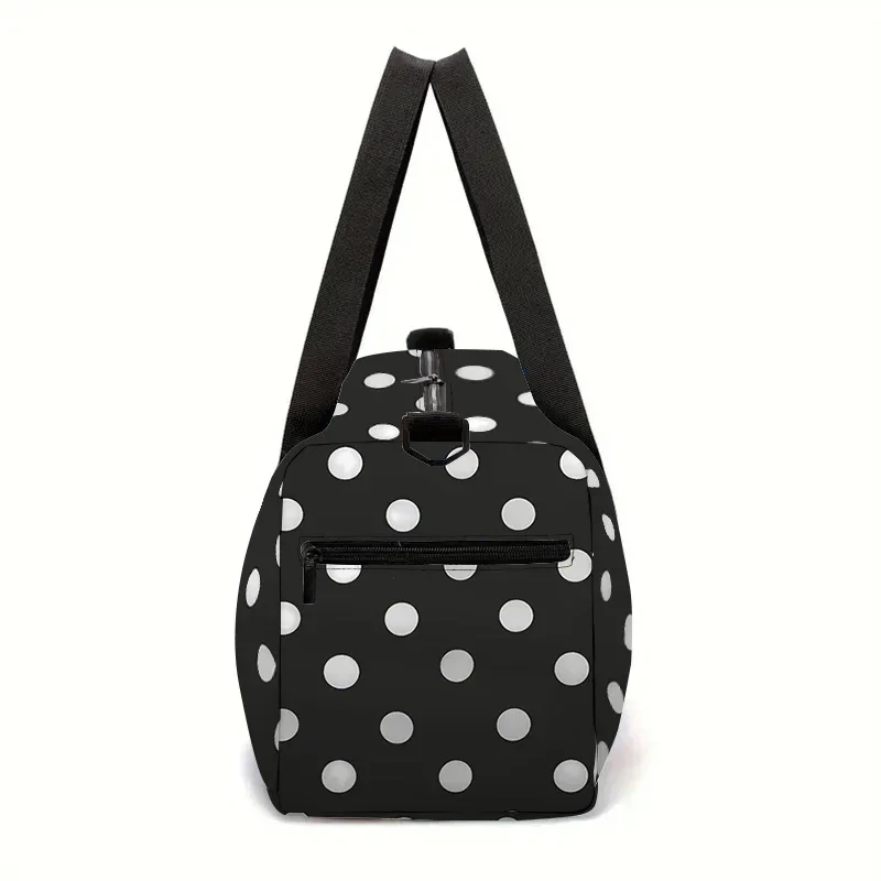 White Point Black Large Capacity Luggage Bag  for Boy and Girls Best Gifts 2D Flat Cartoon Travel Duffels Hand Bag for Children thumbnail 4