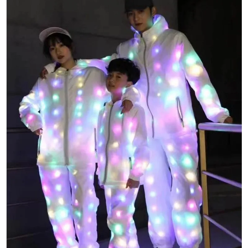 Led Light Waterproof Jacket Fashion Night Running Prop Led Light Up Rave Coat Adult Dance Performance Fancy Dress Flash Clothes thumbnail 2