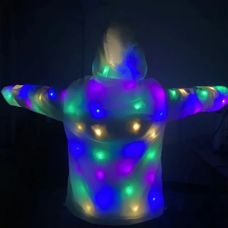 Led Light Waterproof Jacket Fashion Night Running Prop Led Light Up Rave Coat Adult Dance Performance Fancy Dress Flash Clothes thumbnail 3
